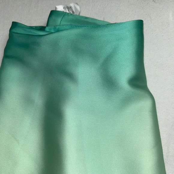 Zara Ombre Satin Pants High Waist Wide Leg Flowy Mint Purple Side Zip XS NWT - Picture 13 of 15